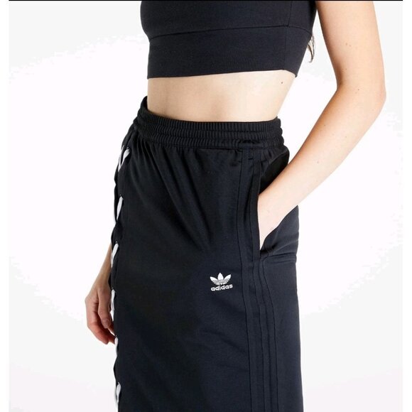 Adidas Original Black Lace Up Skirt size Medium pull On Streetwear elastic waist - Picture 2 of 12